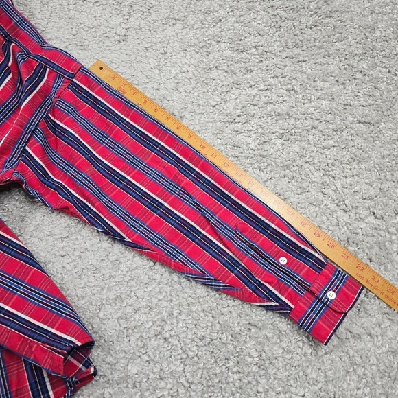 Polo Sport Ralph Lauren Mens XL Red Blue‎ Plaid Long Sleeve Button Cotton Twill - Picture 12 of 13